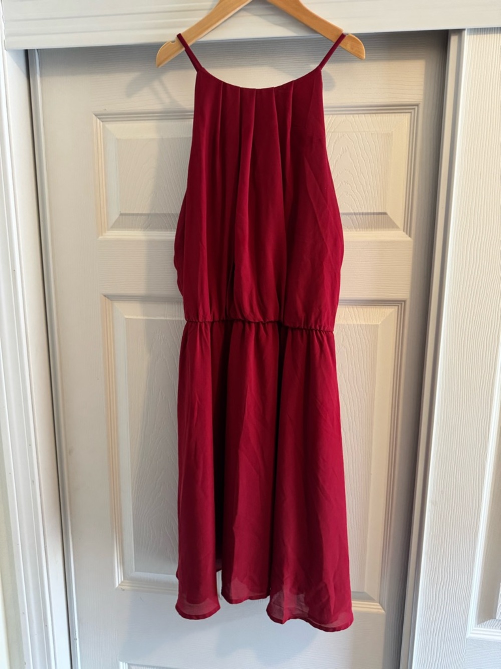 Lush Wine Red Spaghetto Dress